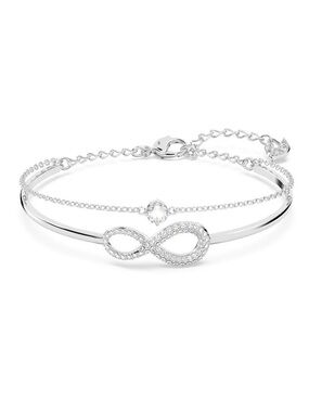 Swarovski Silver Infinity Crystal Double-Row Bracelet